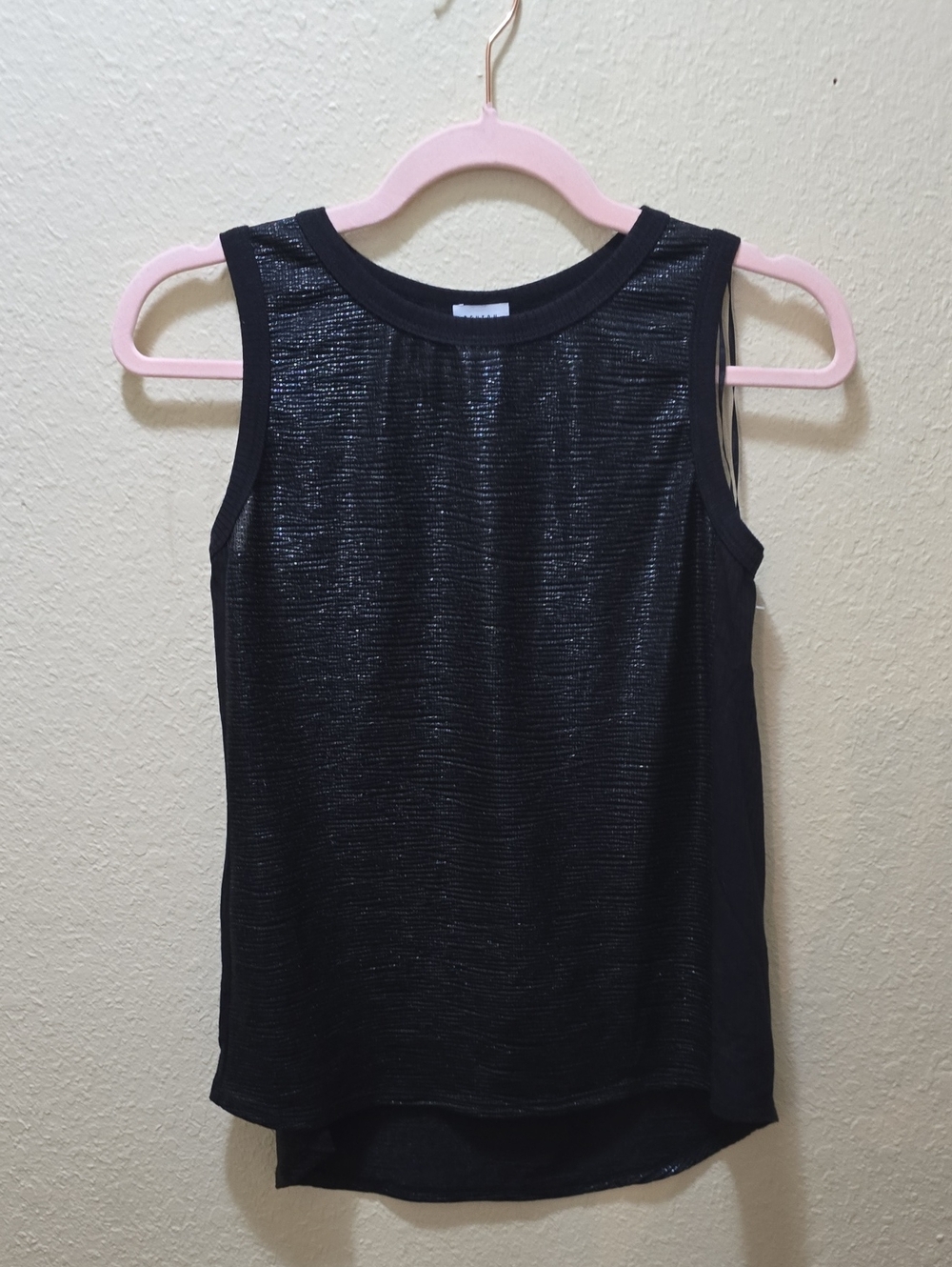 Sleeveless Black Shimmer Tank Top for Women